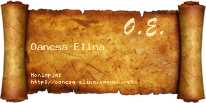 Oancsa Elina névjegykártya